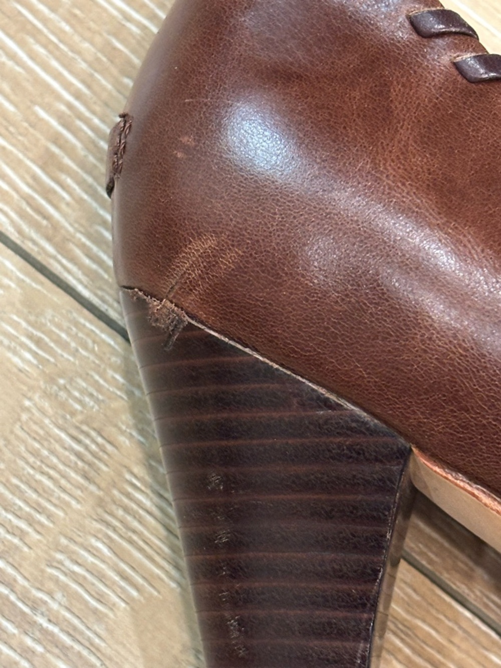 UGG Australia Jamison Brown Leather Whipstitch Platform Booties - Picture 7 of 14